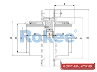 鼓型齿联轴器,RODM扭力保护型鼓形齿式联轴器