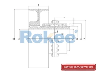 鼓型齿联轴器,RODU制动轮型鼓形齿式联轴器